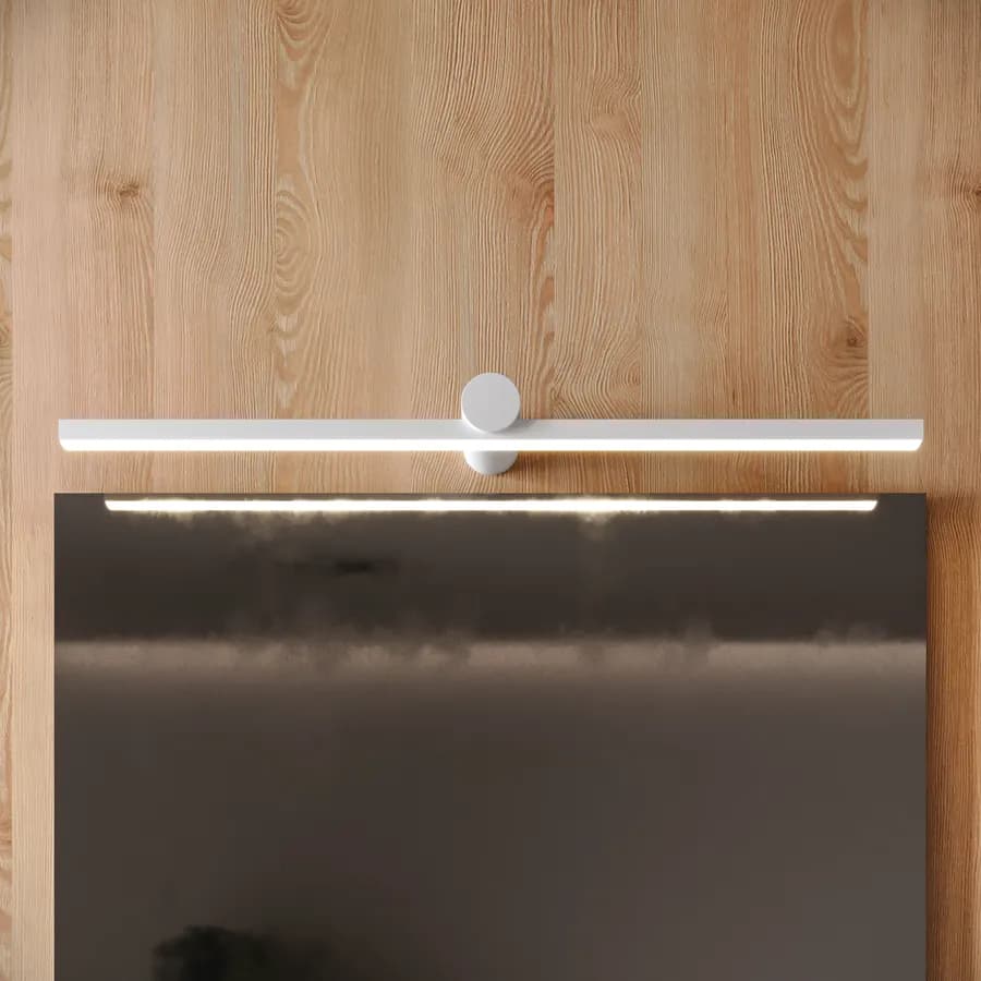 Lampada applique 65 cm in metallo bianco opaco - Float