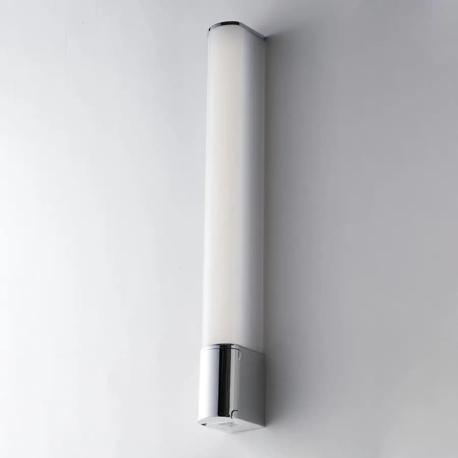 Lampada applique LED 49 cm in alluminio cromato e diffusore bianco