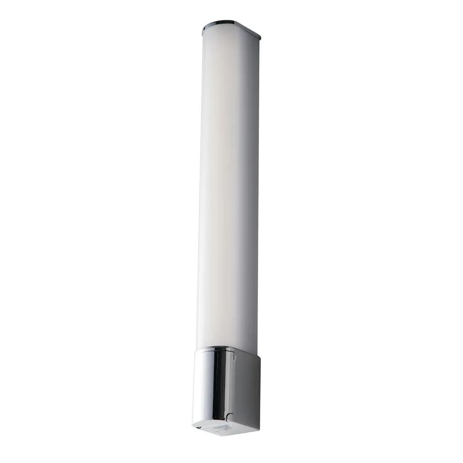 Lampada applique LED 49 cm in alluminio cromato e diffusore bianco
