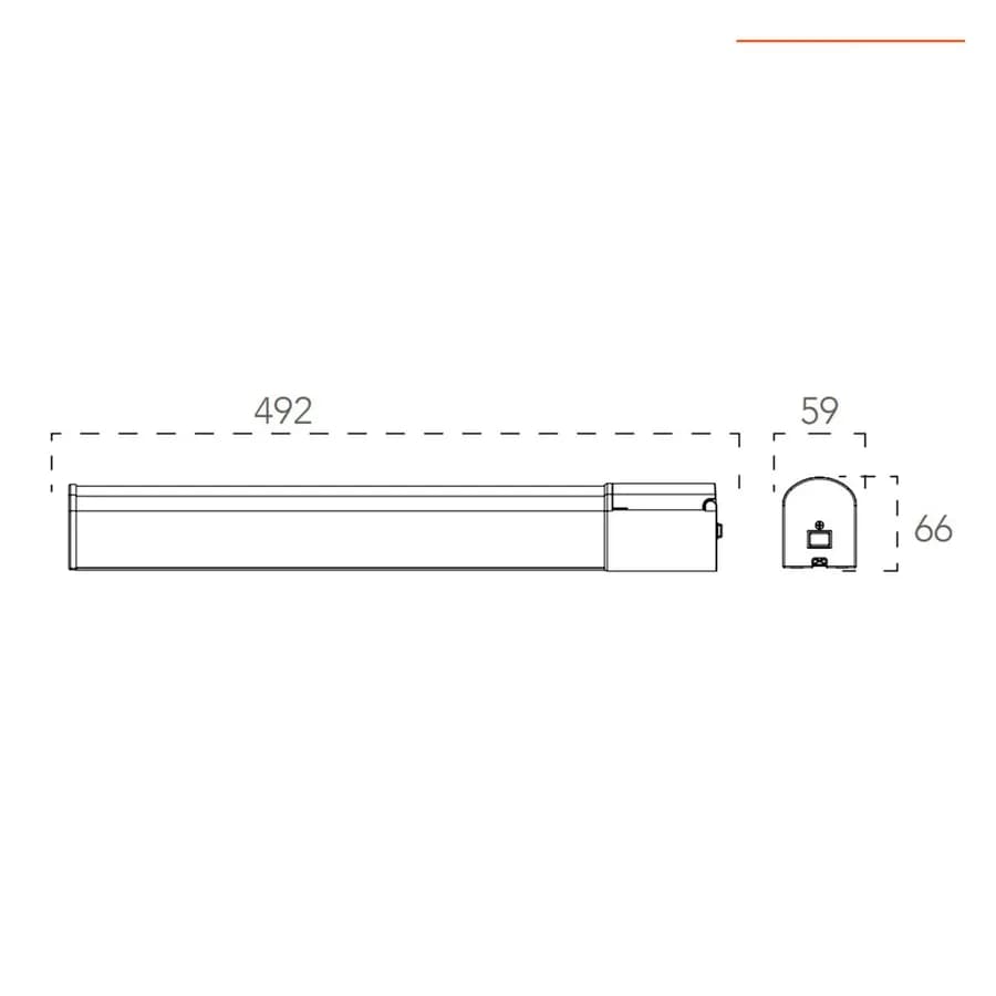 Lampada applique LED 49 cm in alluminio cromato e diffusore bianco