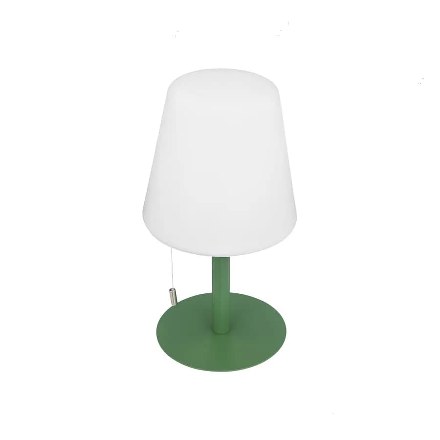 Lampada da esterno dimmerabile in acciaio verde con paralume in polipropilene bianco - Glame