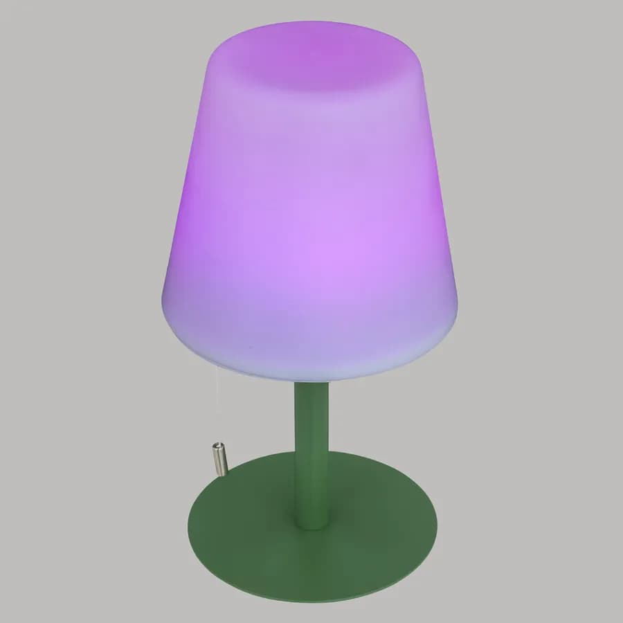 Lampada da esterno dimmerabile in acciaio verde con paralume in polipropilene bianco - Glame