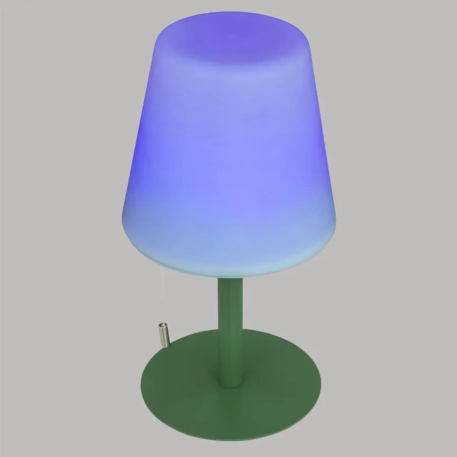 Lampada da esterno dimmerabile in acciaio verde con paralume in polipropilene bianco - Glame
