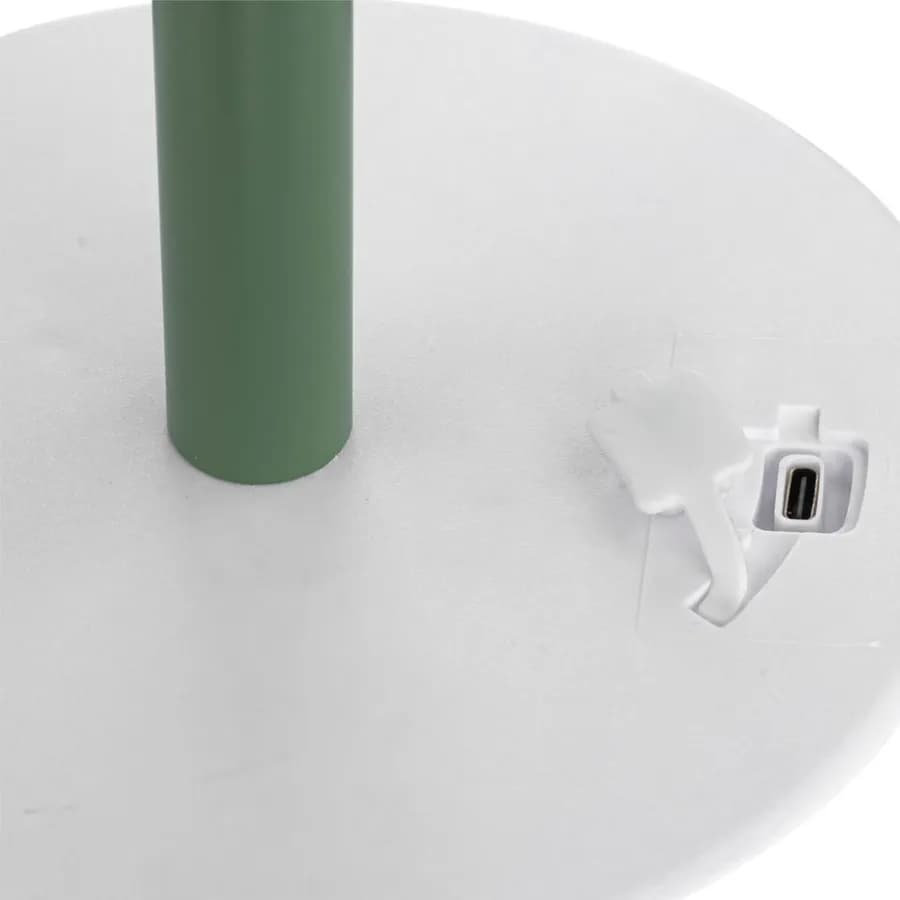 Lampada da esterno dimmerabile in acciaio verde con paralume in polipropilene bianco - Glame