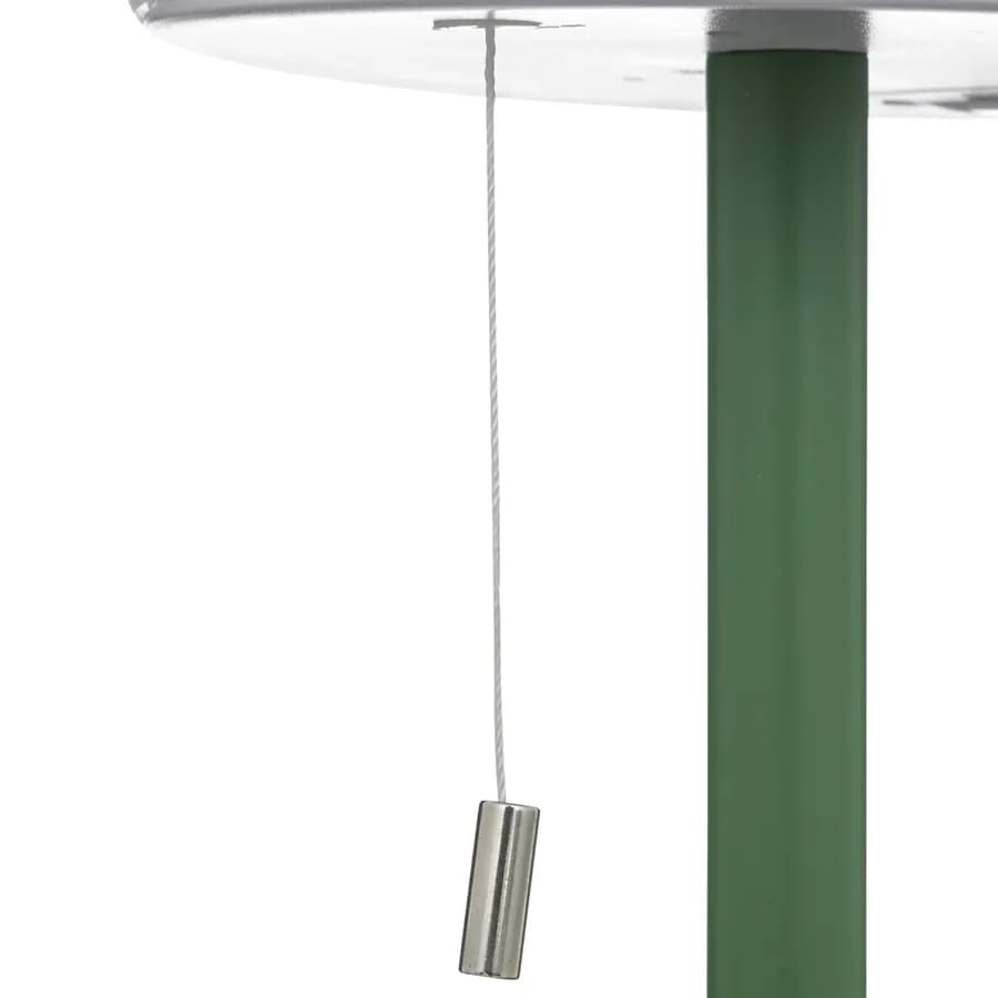 Lampada da esterno dimmerabile in acciaio verde con paralume in polipropilene bianco - Glame