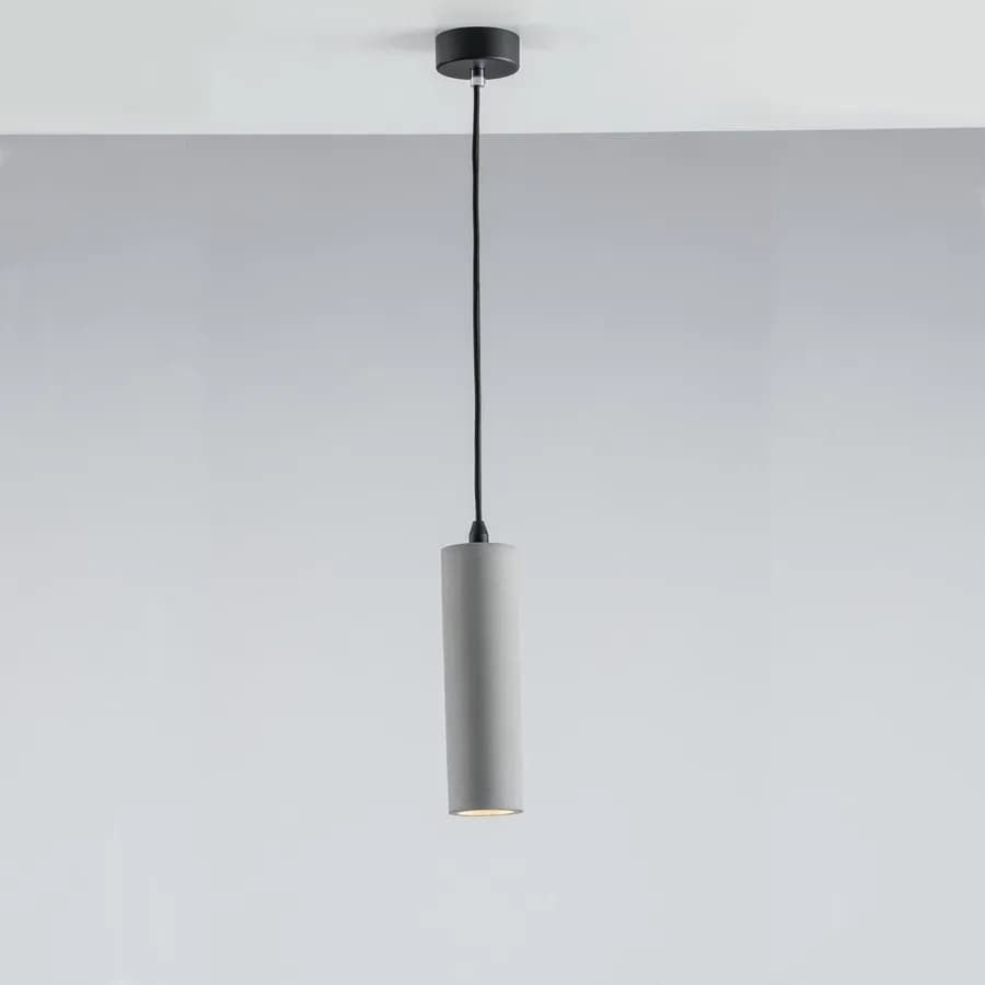 Lampada da soffitto 130h cm in cemento grigio