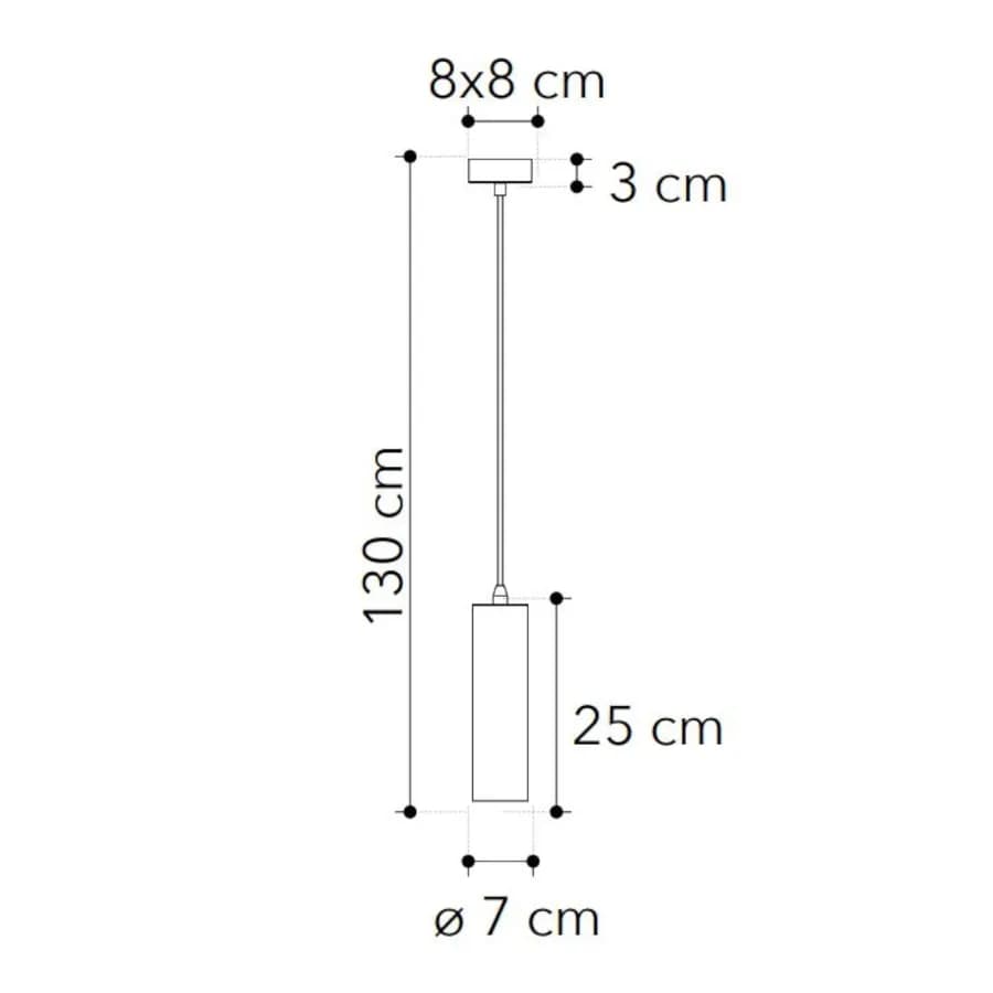 Lampada da soffitto 130h cm in cemento grigio