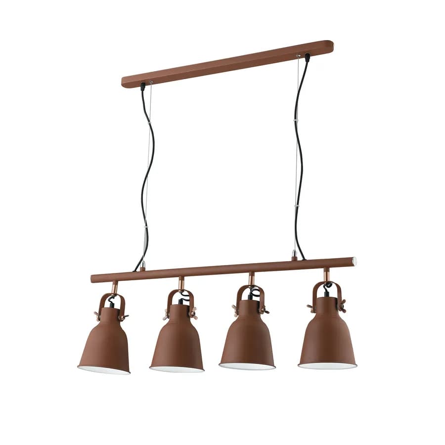 Lampada da soffitto 179h cm in metallo marrone