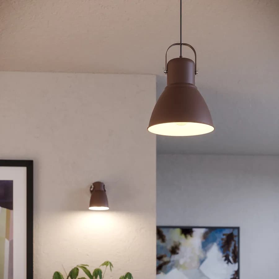 Lampada da soffitto 184h cm in metallo marrone