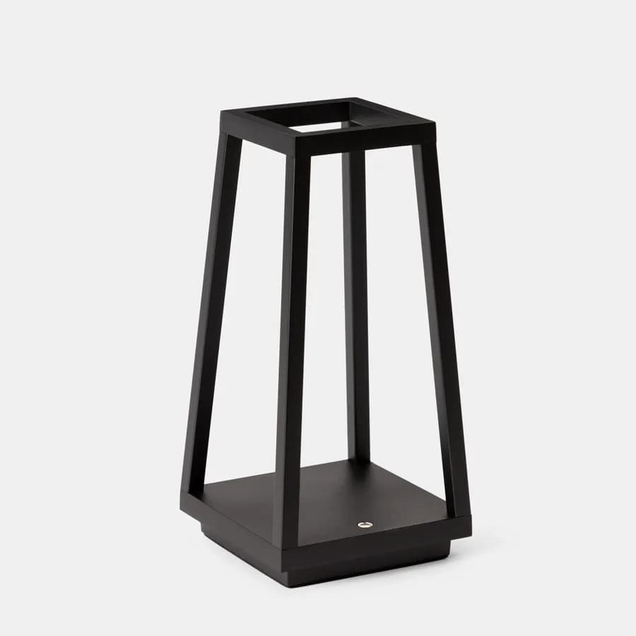 Lanterna da tavolo 14x28h cm touch in alluminio nero - Tyago