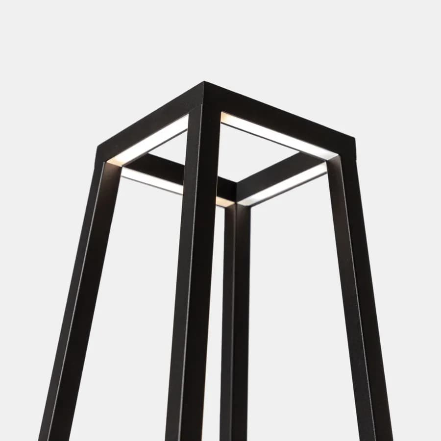 Lanterna da tavolo 14x28h cm touch in alluminio nero - Tyago