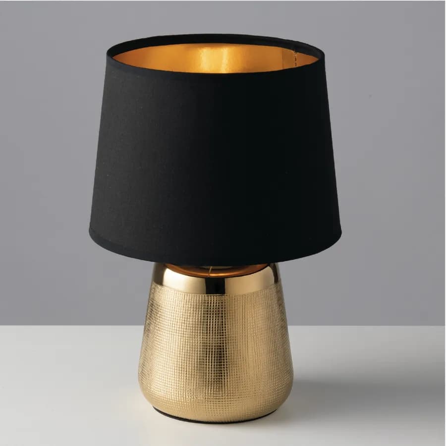 Lampada da tavolo Ø17 cm in ceramica oro
