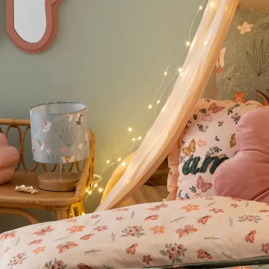 Lampada da tavolo 23 h cm per bambini in legno e paralume celeste - Kids