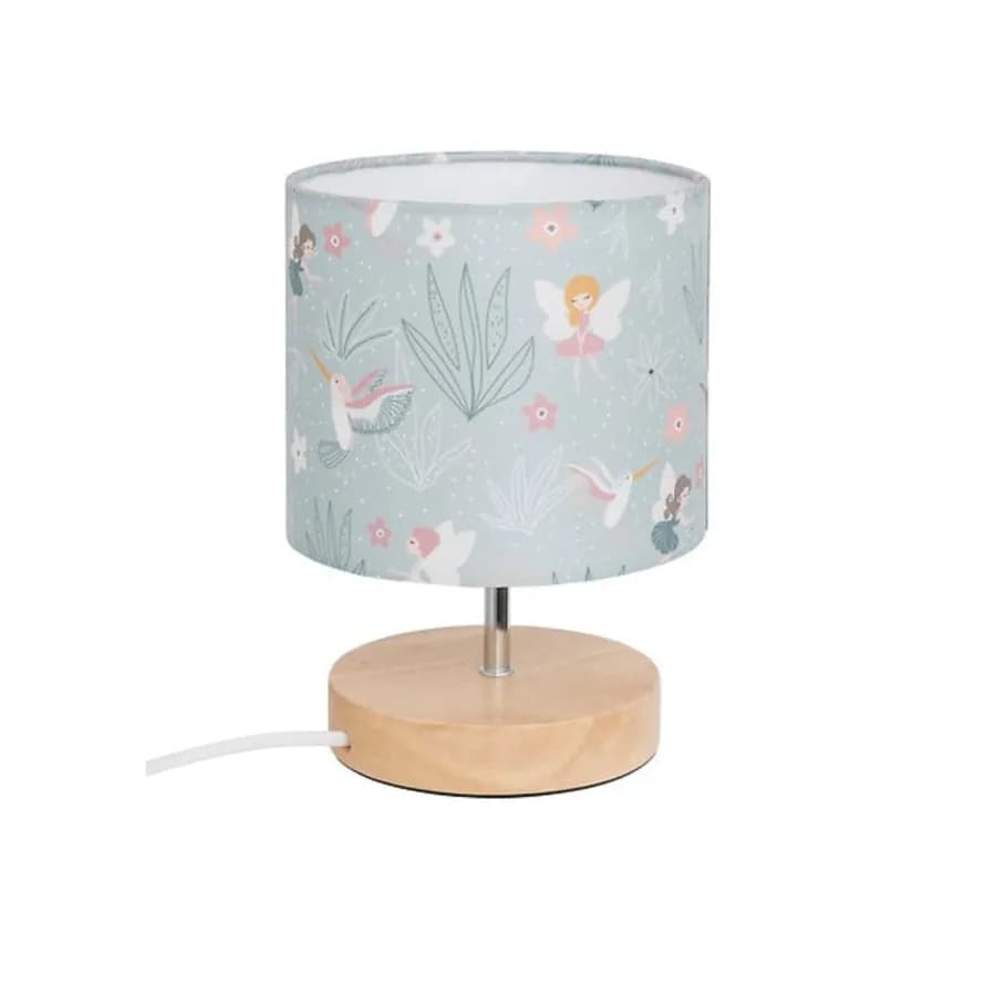 Lampada da tavolo 23 h cm per bambini in legno e paralume celeste - Kids