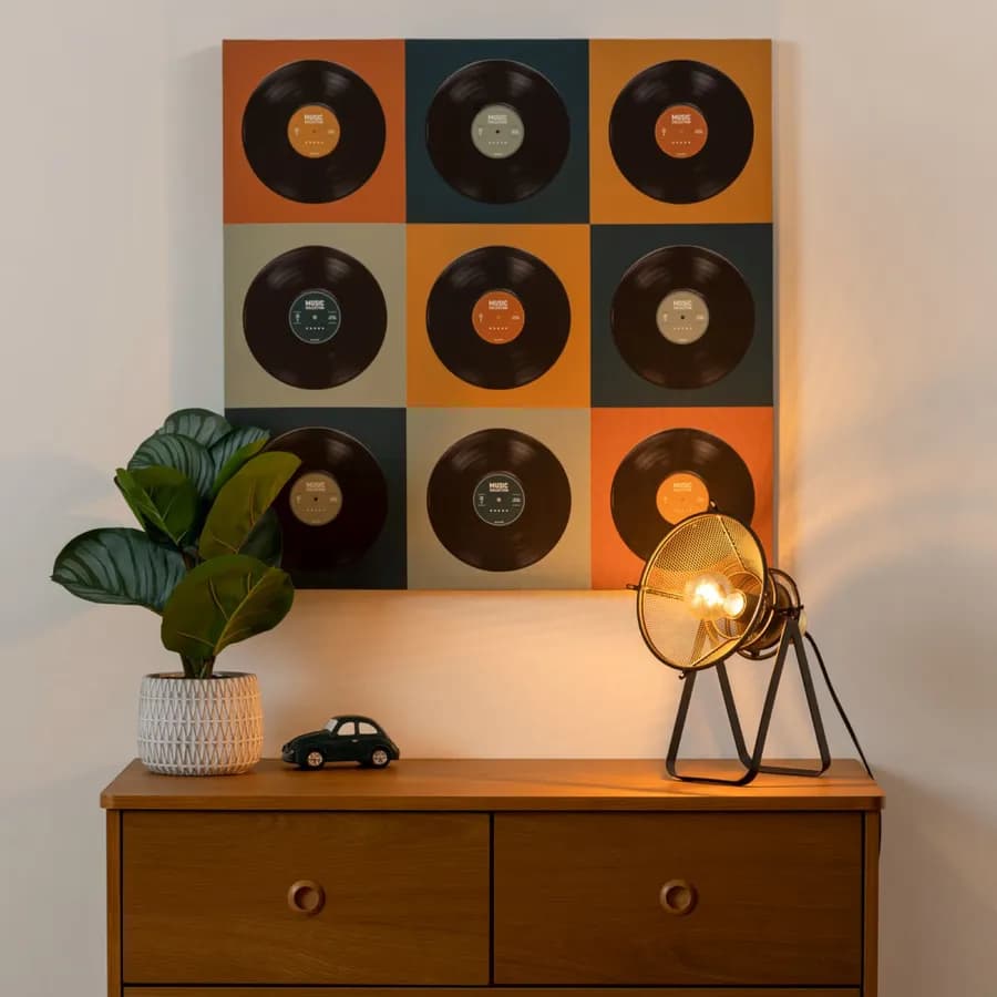 Lampada da tavolo 31h cm in metallo nero e dettaglio oro