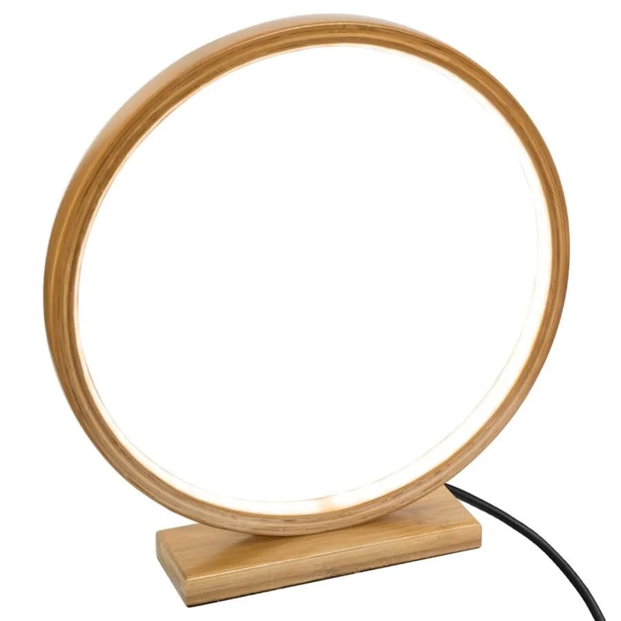 Lampada da tavolo 32h cm rotonda in bambù naturale