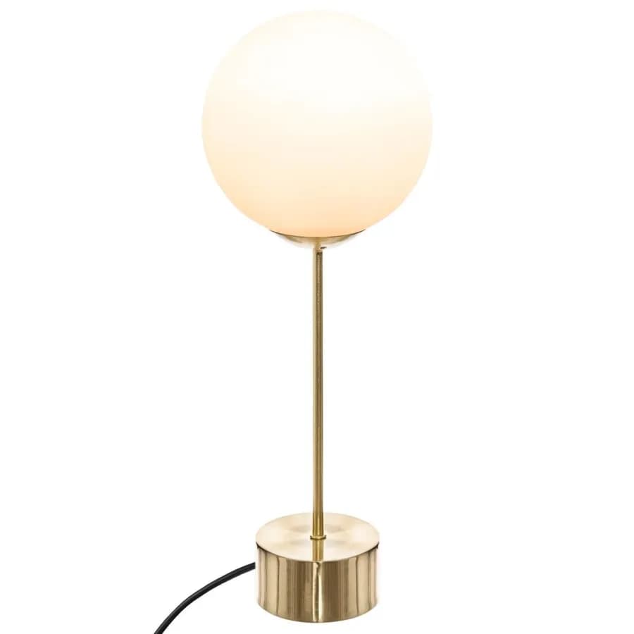 Lampada da tavolo 43 h cm a sfera in vetro bianco e metallo oro - Failith