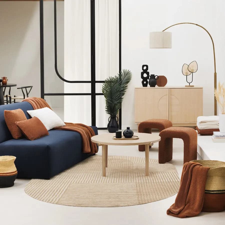 Lampada da tavolo 44h cm in metallo nero e legno naturale a forma di foglie - Feuille