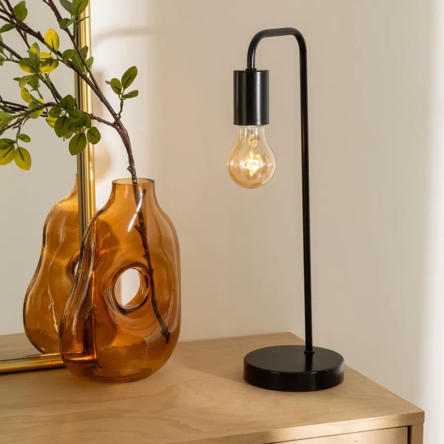 Lampada da tavolo 45h cm in metallo nero - Scylla