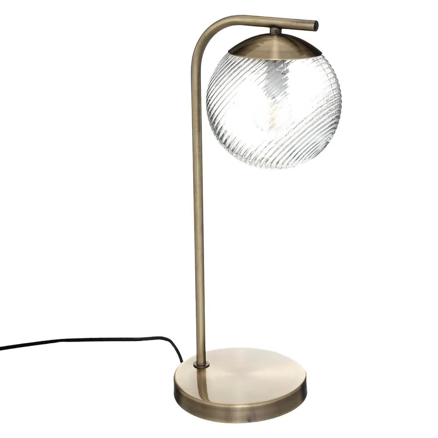 Lampada da tavolo 45 h cm in metallo bronzo e vetro trasparente - Distinct