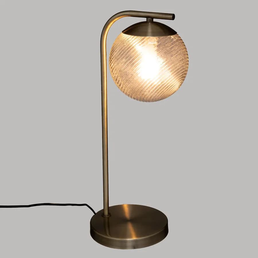 Lampada da tavolo 45 h cm in metallo bronzo e vetro trasparente - Distinct