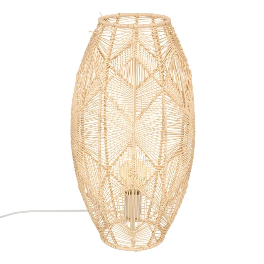 Lampada da tavolo 49h cm in rattan naturale