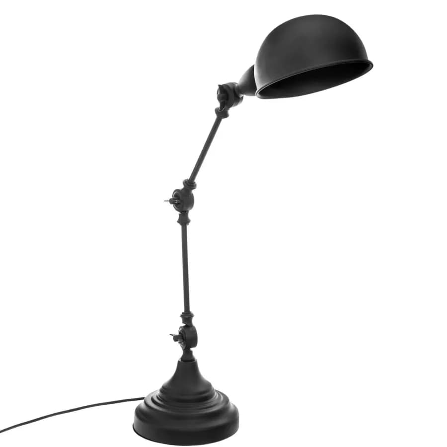 Lampada da tavolo 55 h cm in metallo nero opaco