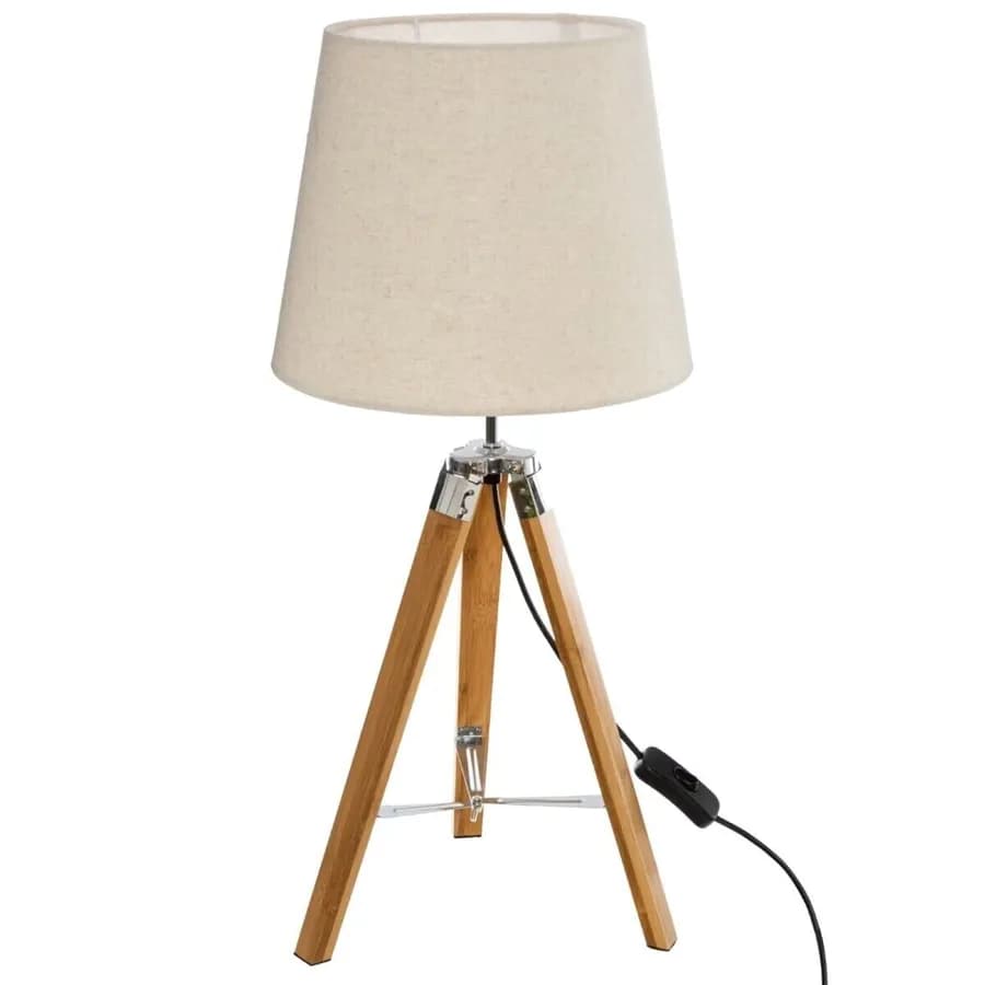 Lampada da tavolo 58h cm in bambù naturale e paralume beige - Sailor