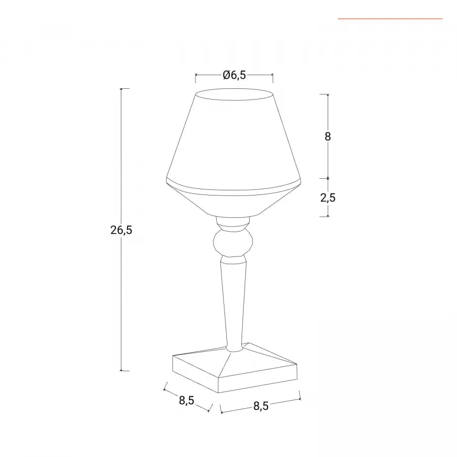 Lampada da tavolo a LED 8x26 h cm con effetto cristallo - Avenia
