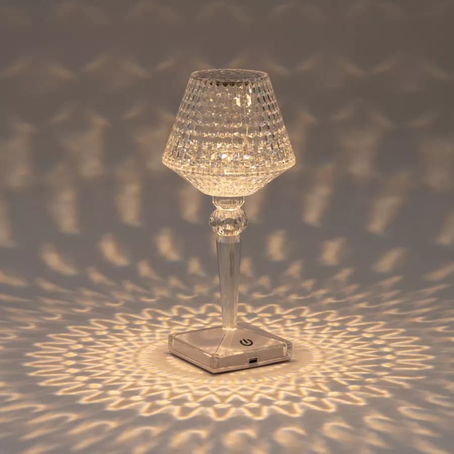 Lampada da tavolo a LED 8x26 h cm con effetto cristallo - Avenia