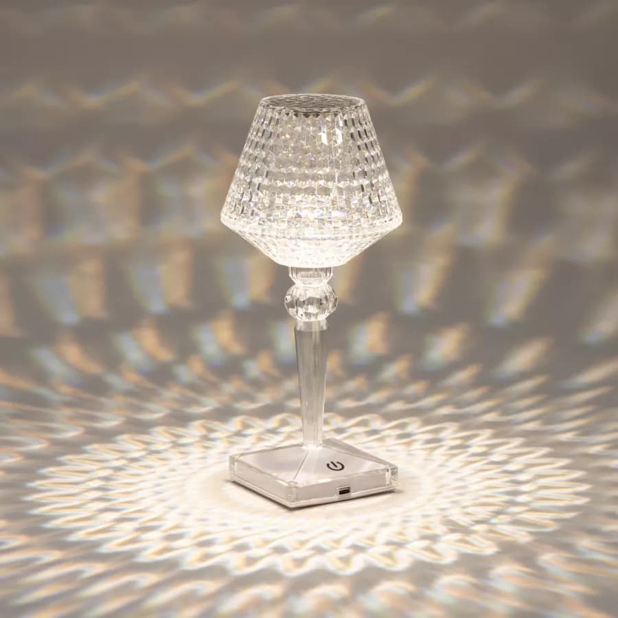 Lampada da tavolo a LED 8x26 h cm con effetto cristallo - Avenia