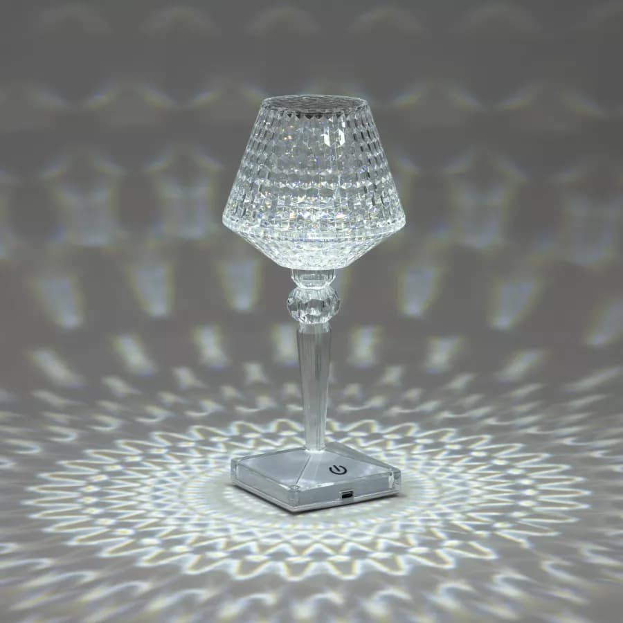Lampada da tavolo a LED 8x26 h cm con effetto cristallo - Avenia