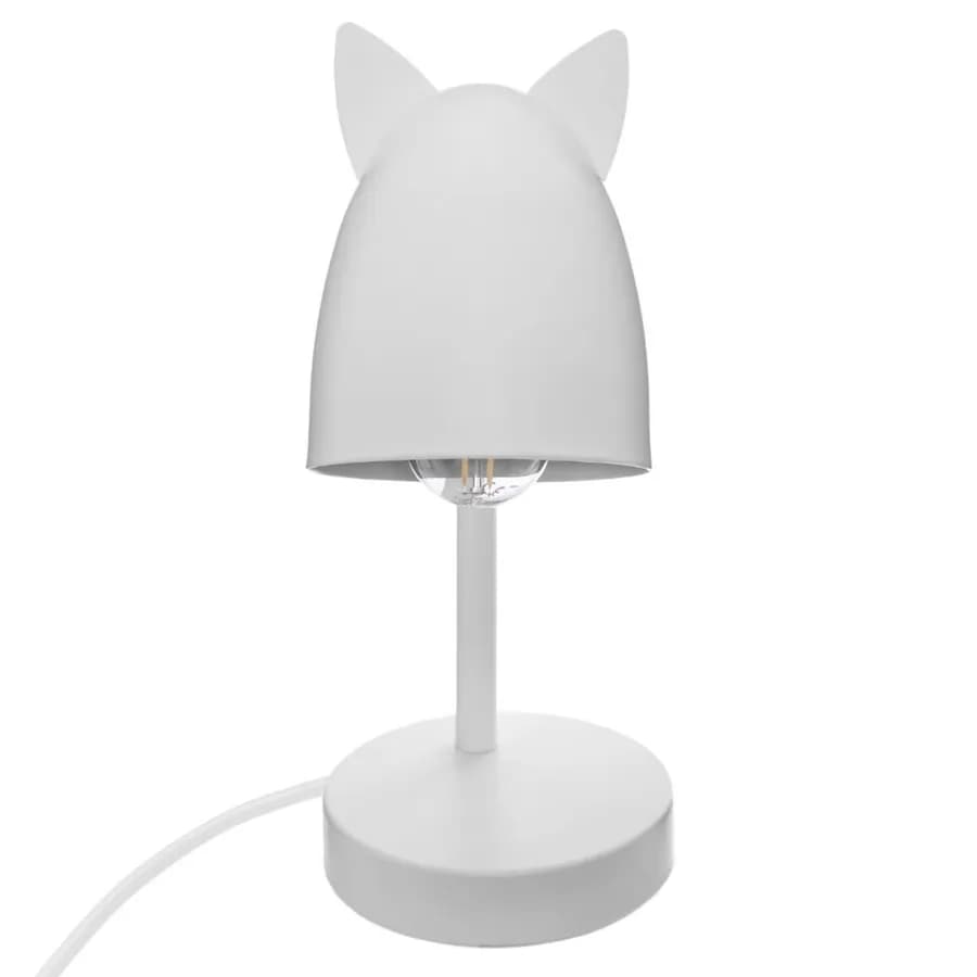 Lampada da tavolo con orecchie 31h cm in metallo bianco