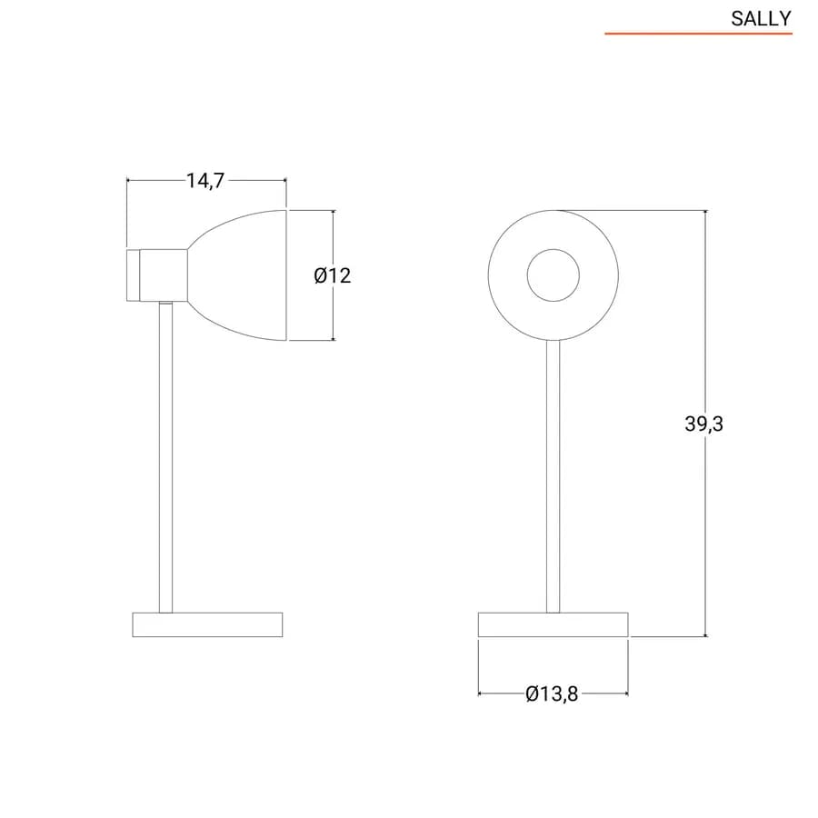 Lampada da tavolo in metallo nero con base in legno - Sally