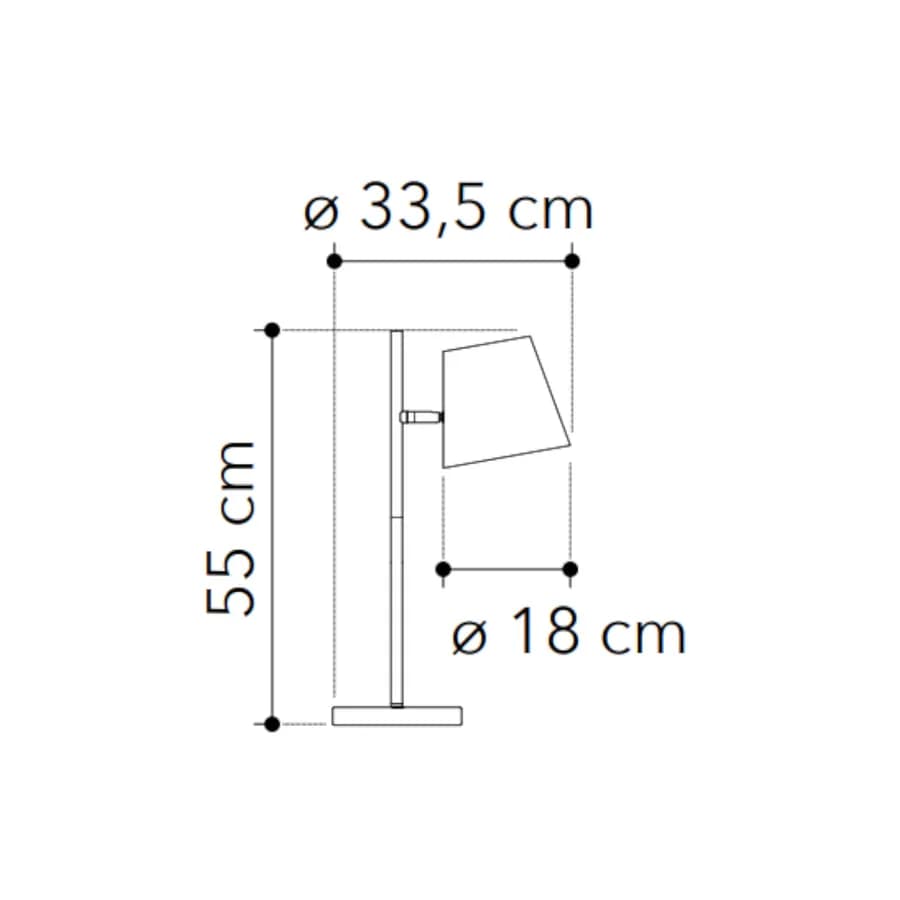 Lampada da tavolo per interno 33,5x55h cm in metallo nero