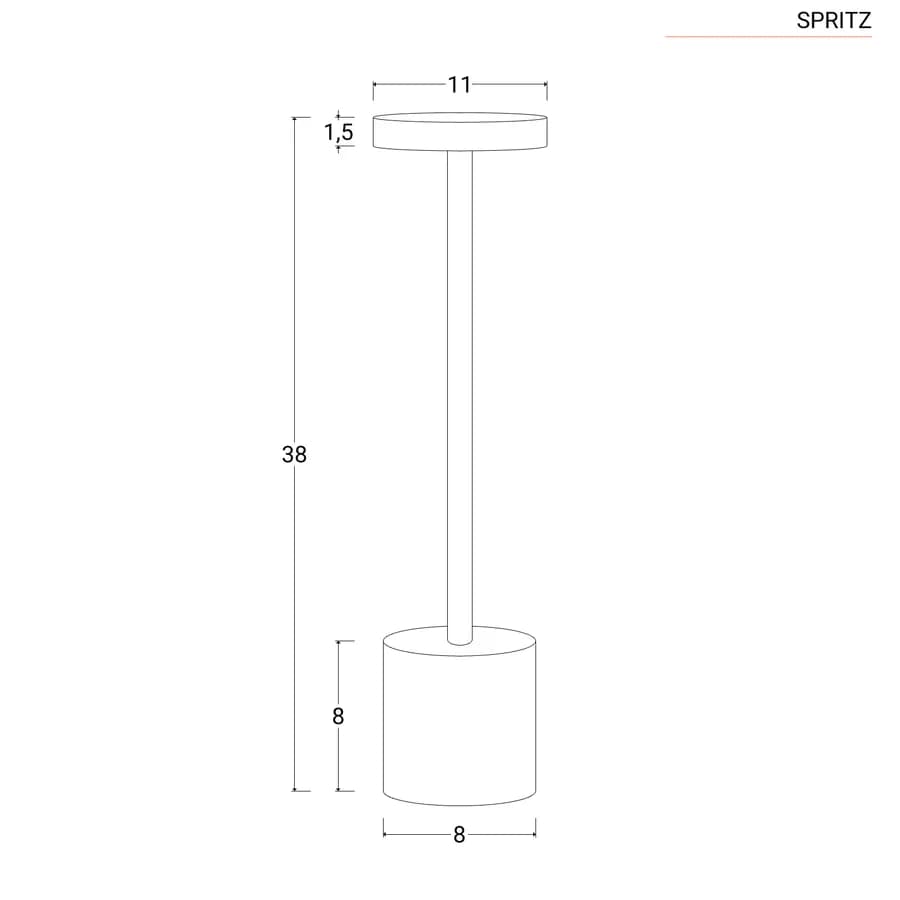 Lampada da tavolo portatile a LED 11x38h cm in alluminio bianco - Spritz