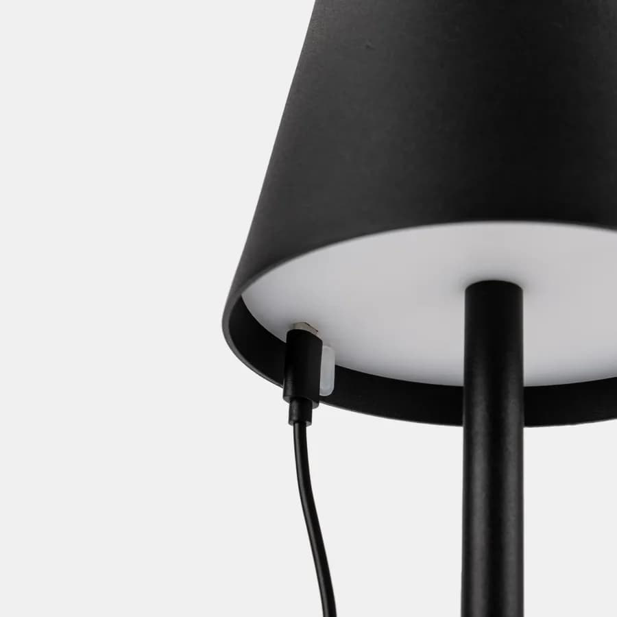 Lampada da tavolo portatile a LED 11x38h cm in alluminio nero - Mojito