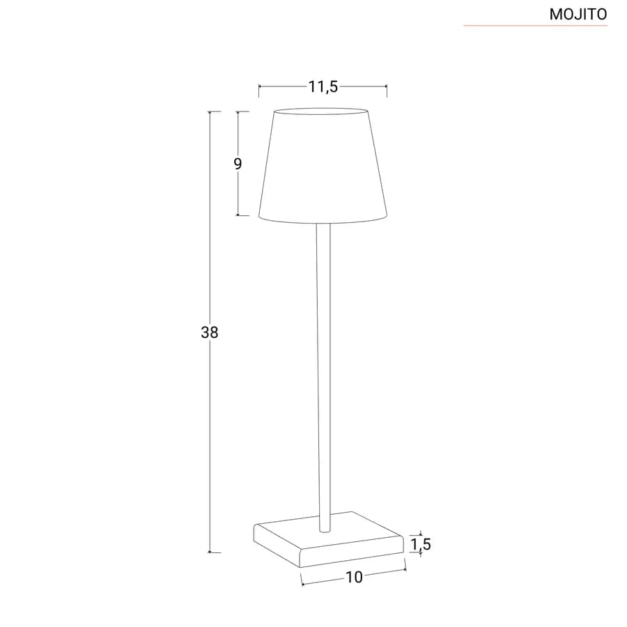 Lampada da tavolo portatile a LED 11x38h cm in alluminio oro - Mojito