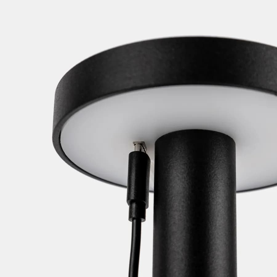 Lampada da tavolo portatile a LED 14x34h cm in alluminio nero - Fair