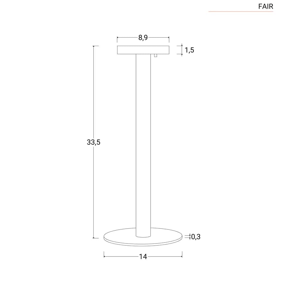 Lampada da tavolo portatile a LED 14x34h cm in alluminio nero - Fair
