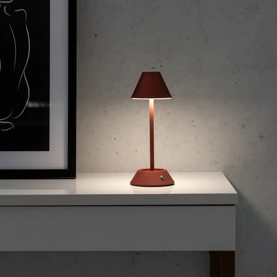 Lampada da tavolo touch 10x26 h cm in alluminio rame - Etna