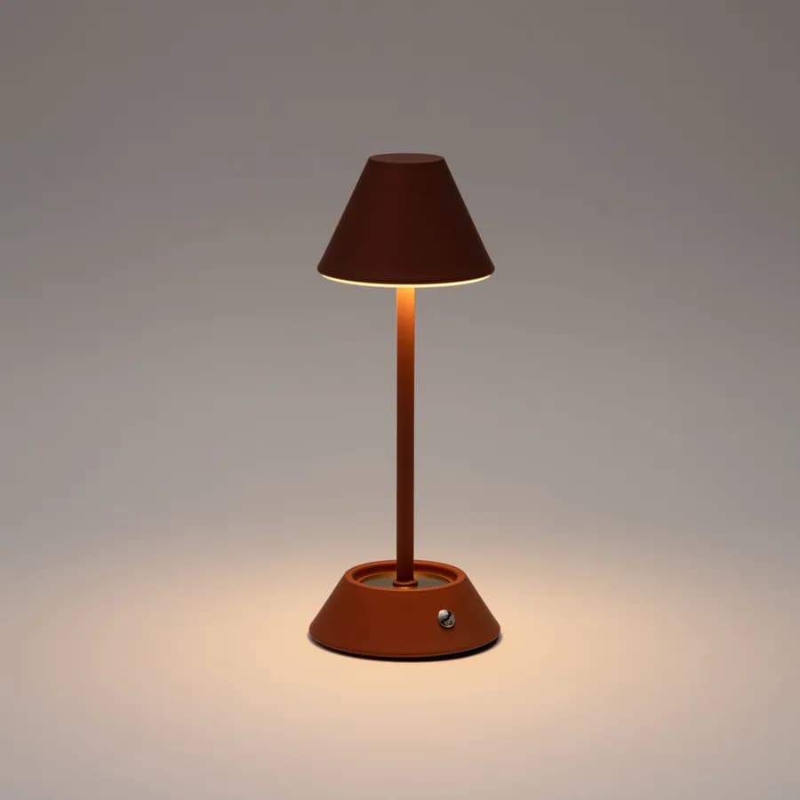 Lampada da tavolo touch 10x26 h cm in alluminio rame - Etna