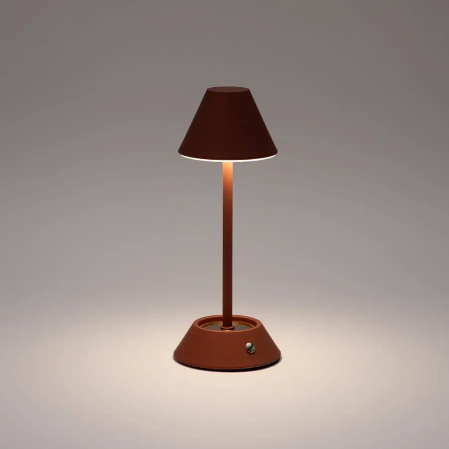 Lampada da tavolo touch 10x26 h cm in alluminio rame - Etna