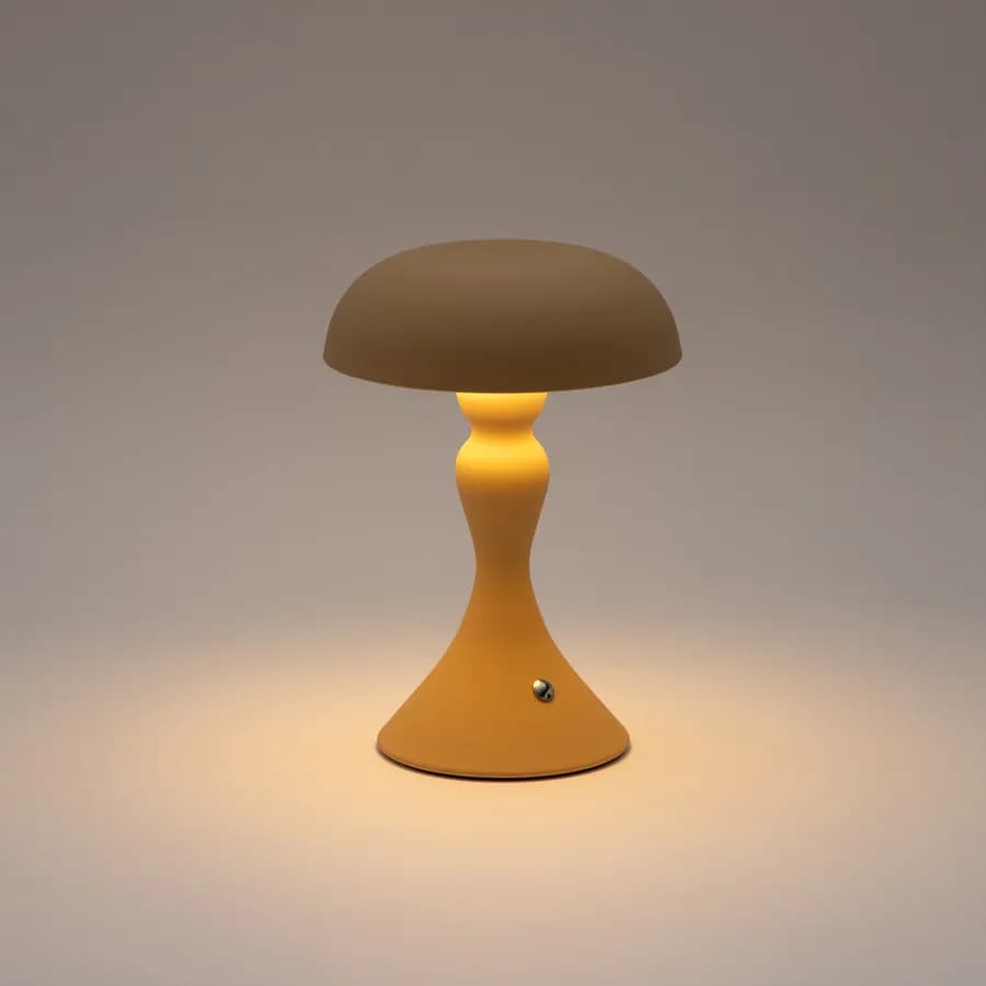 Lampada da tavolo touch 15x22 h cm in alluminio giallo - Elide