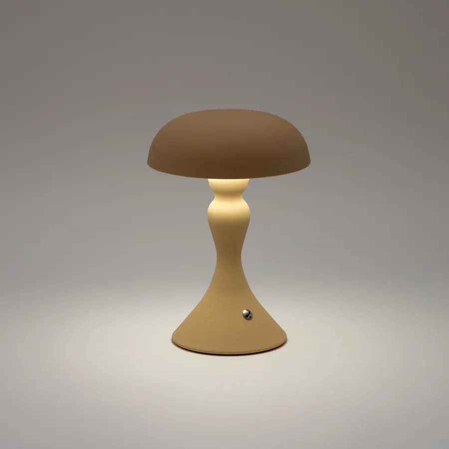 Lampada da tavolo touch 15x22 h cm in alluminio giallo - Elide