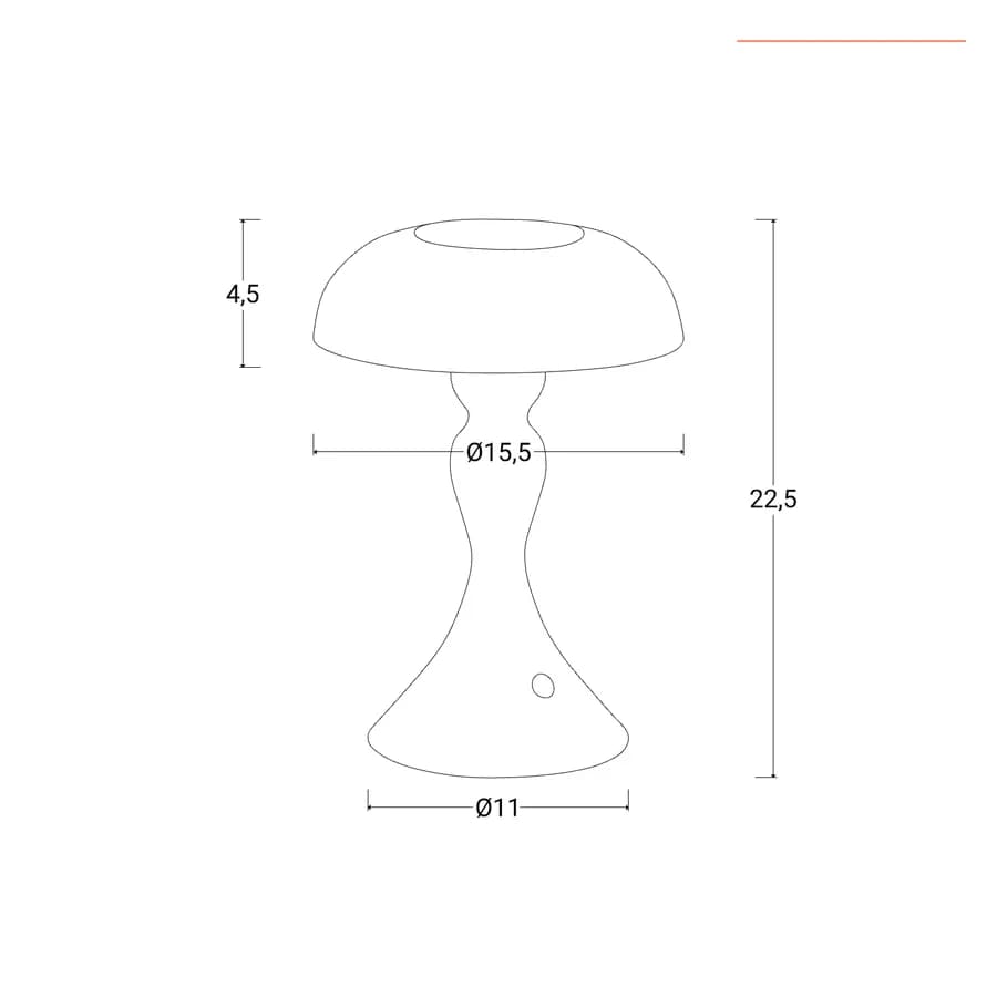 Lampada da tavolo touch 15x22 h cm in alluminio rame - Elide