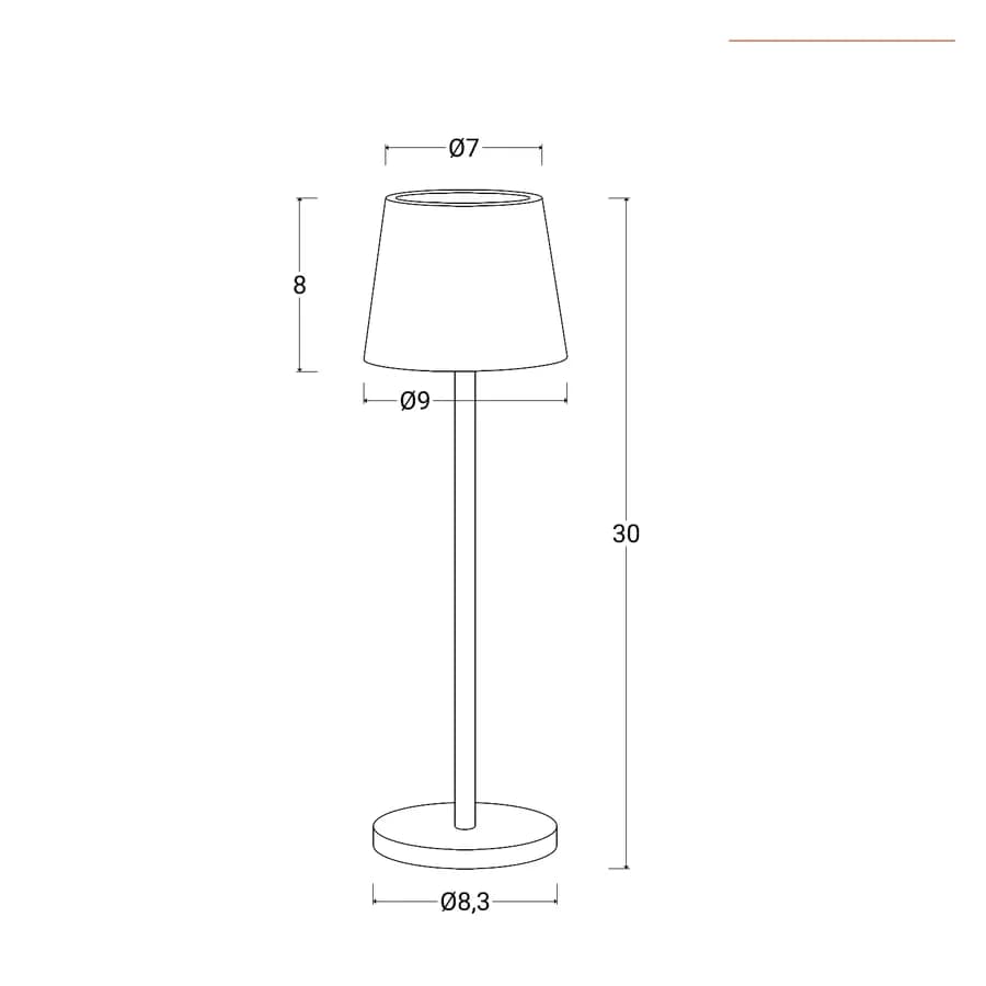 Lampada da tavolo touch 8x29 cm in alluminio bianco - Layra