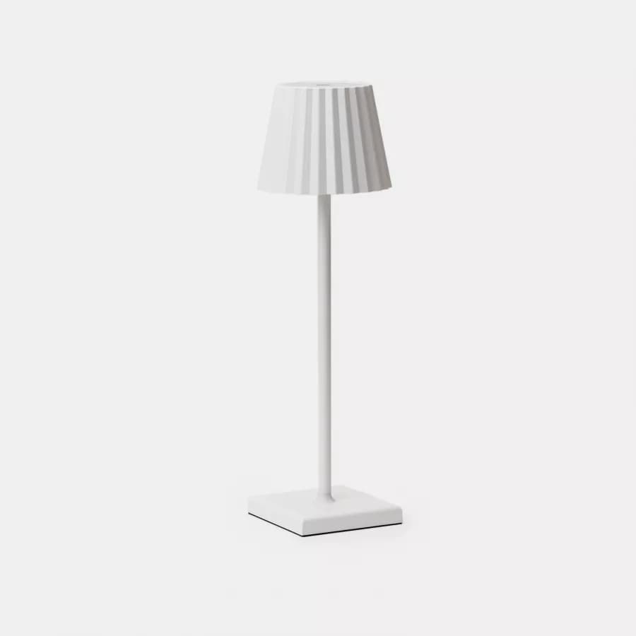 Lampada da tavolo touch a LED plissettata 14x40h cm in alluminio bianco - Isobel