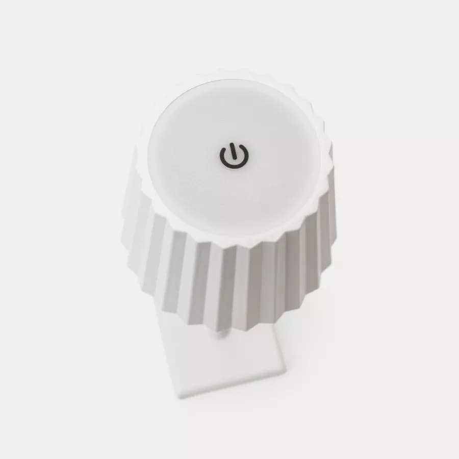 Lampada da tavolo touch a LED plissettata 14x40h cm in alluminio bianco - Isobel
