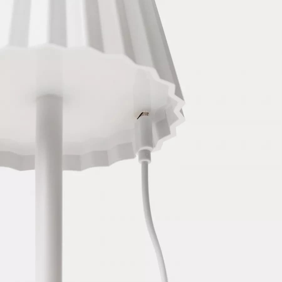 Lampada da tavolo touch a LED plissettata 14x40h cm in alluminio bianco - Isobel